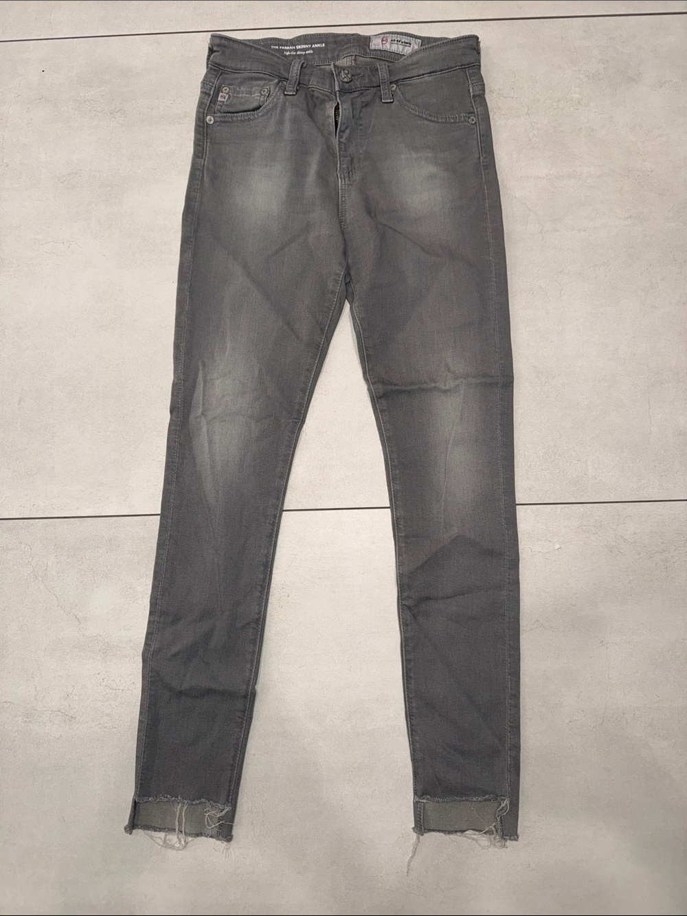 Ag Adriano Goldschmied Women’s Skinny Washed Gray Jeans